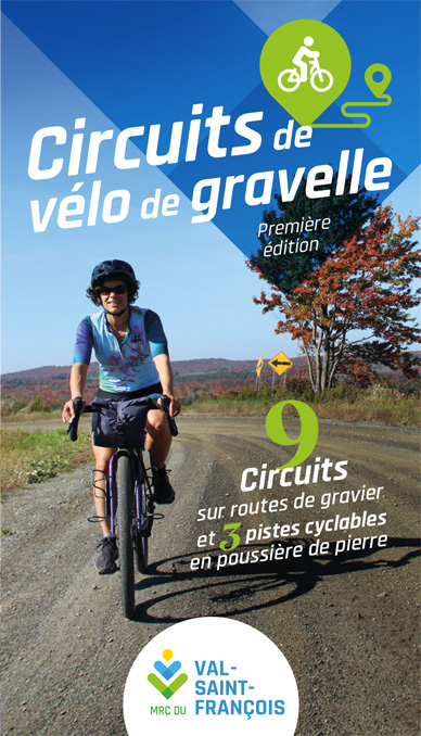 Carte des circuits de vélo de gravelle du Val St-François