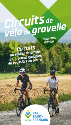 Carte des circuits de vélo de gravelle du Val St-François